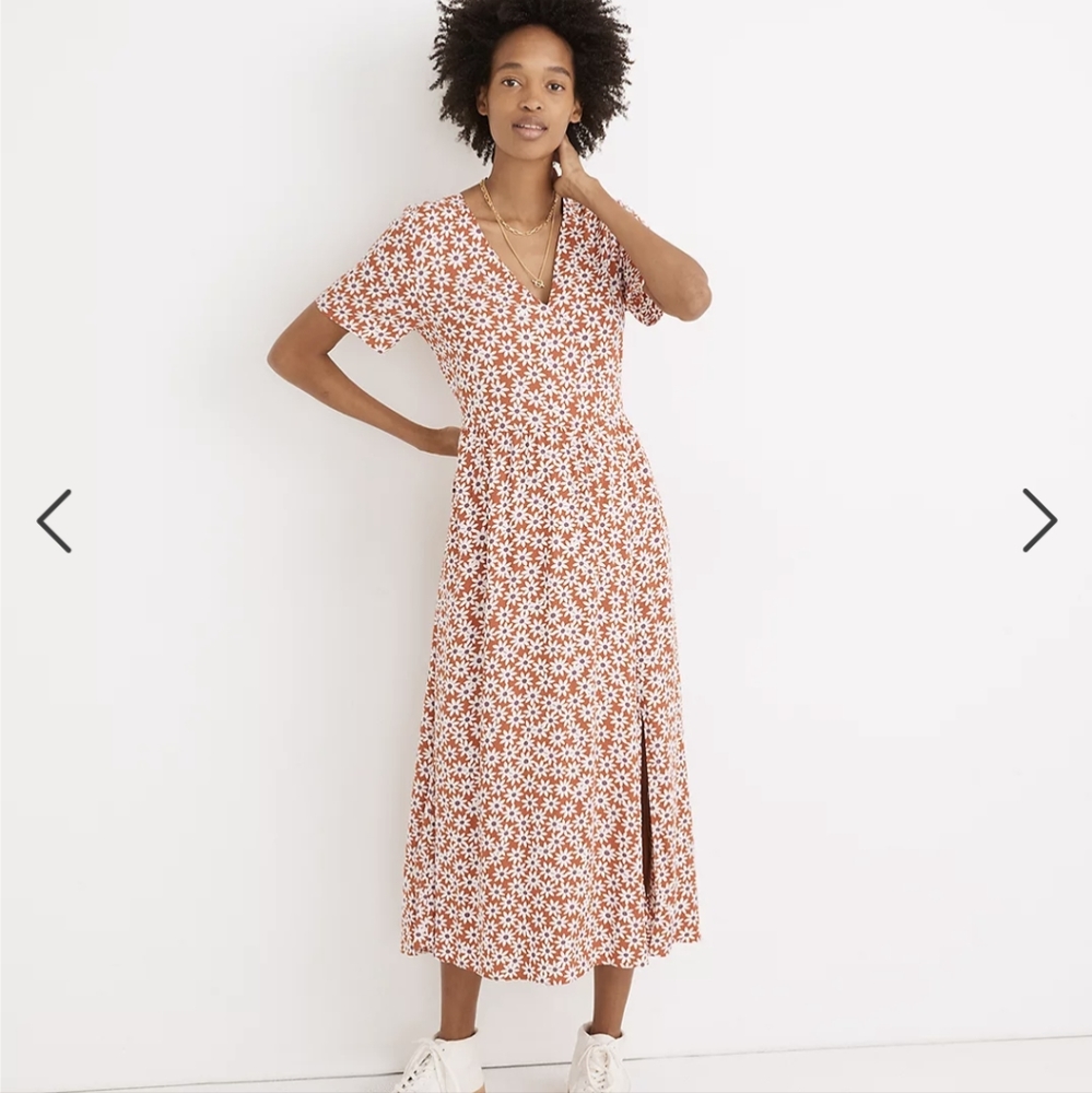 Madewell Clara Midi dress in Falling Daisies XXS